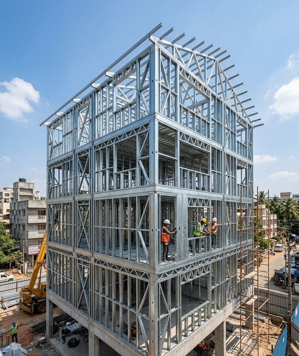 Multi-storey light gauge steel frame