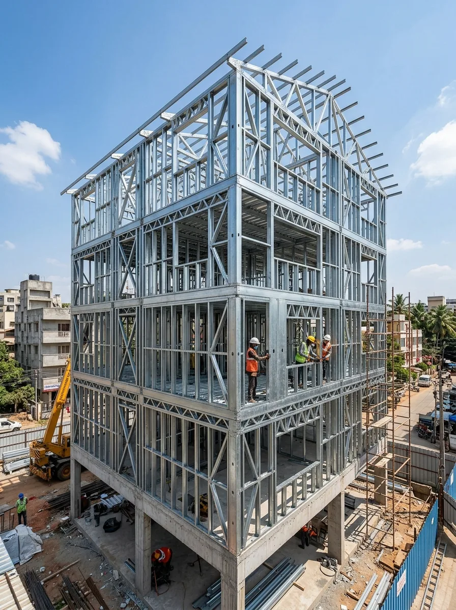 Light gauge steel frame structure raised by Synergy LGSF