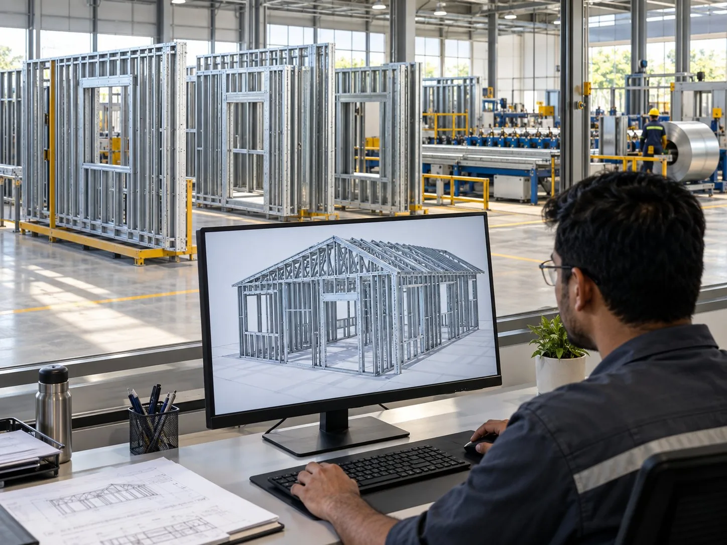 Light gauge steel frame designed digitally and panelised offsite